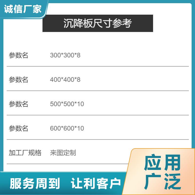 沉降板厂家就近发货分类和特点
