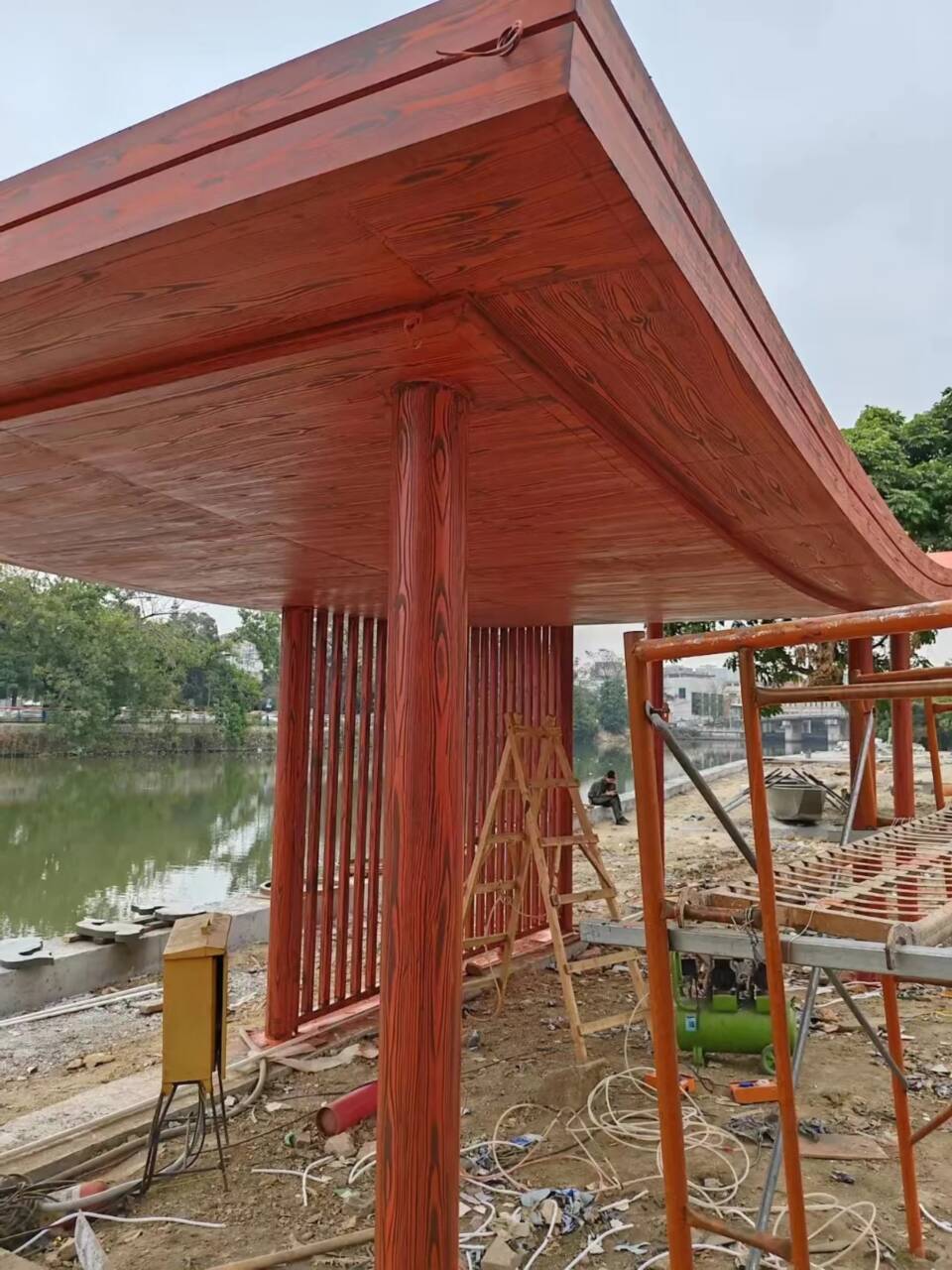 廊架长廊木纹漆批发多少钱琼中县好货直销